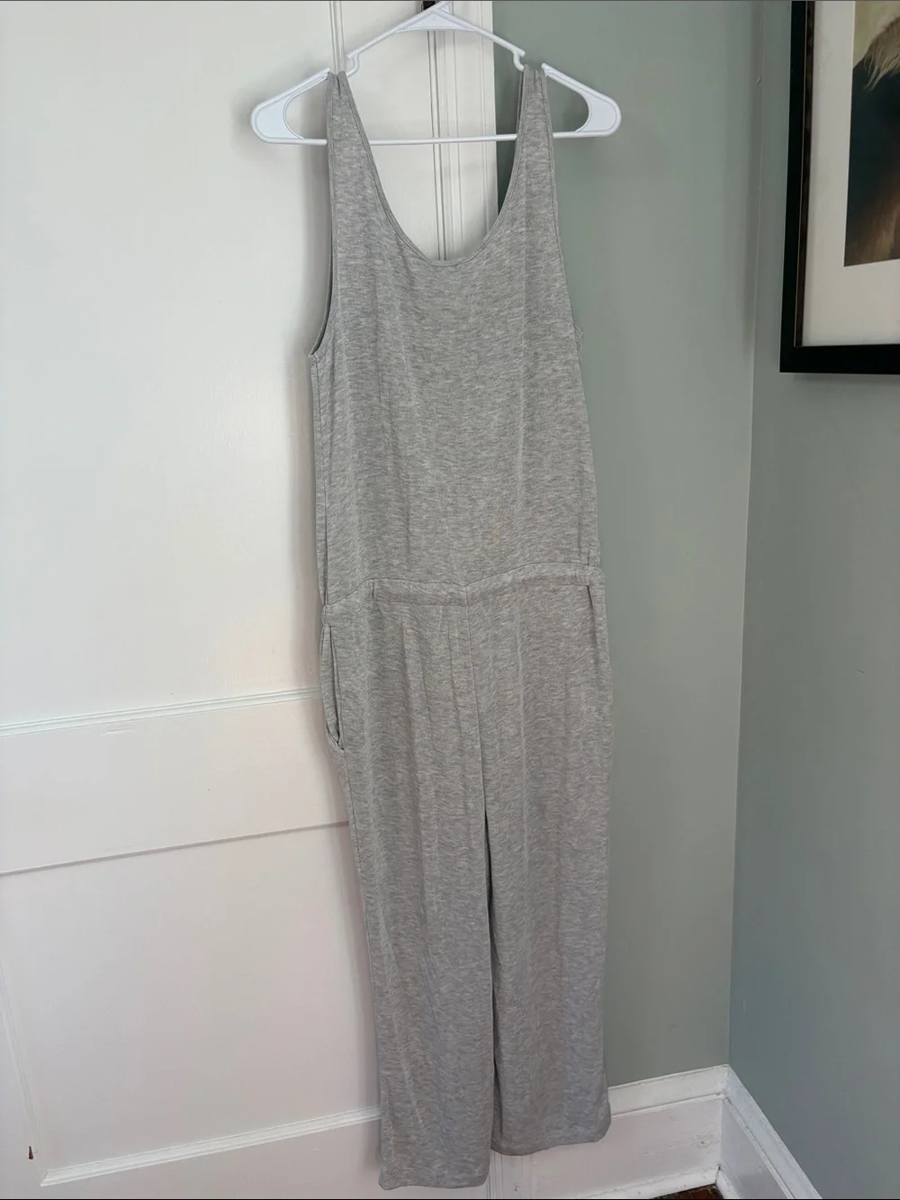 Daily Ritual Heather Gray Sleeveless Drawstring Jumpsuit Size Medium